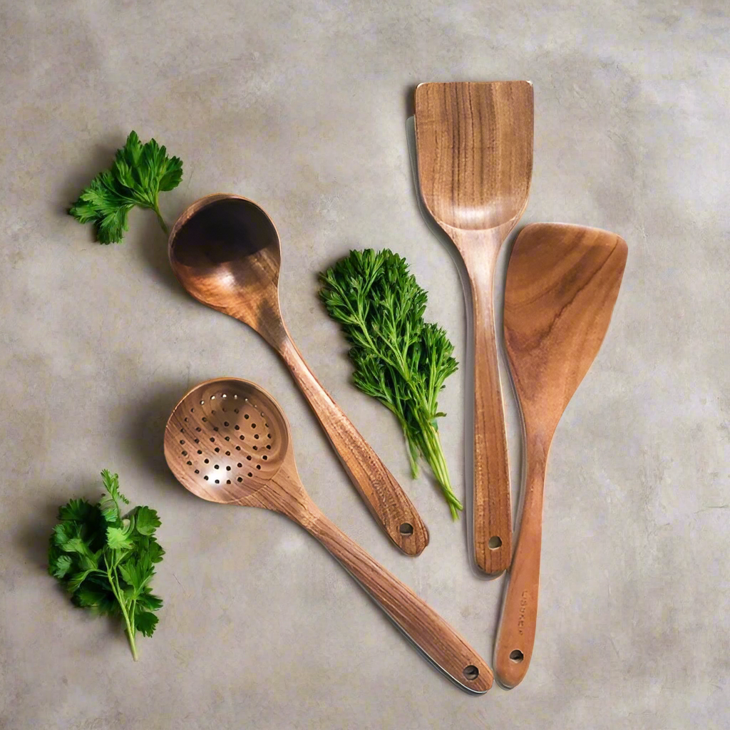Elegant Teak Kitchen Helpers