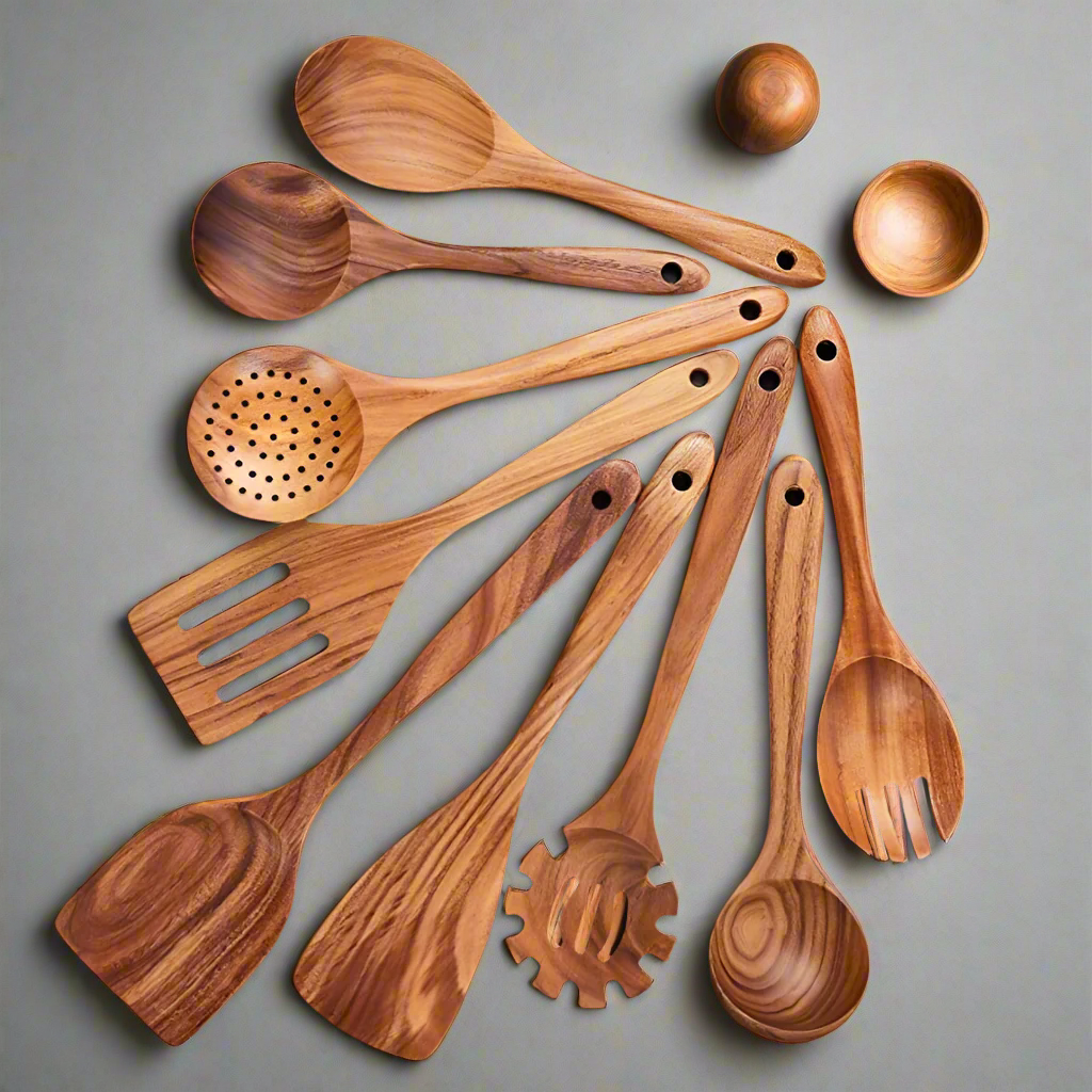 Elegant Teak Kitchen Helpers