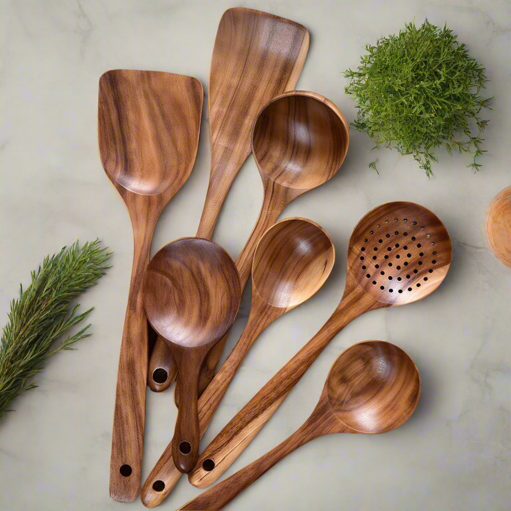 Elegant Teak Kitchen Helpers